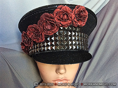 Moxie and Mojo Red Roses & Studs Hats